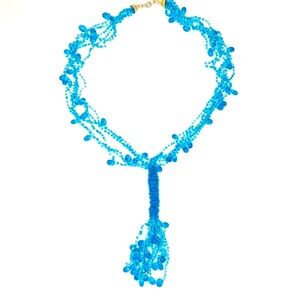 Aqua Blue Beaded Necklace